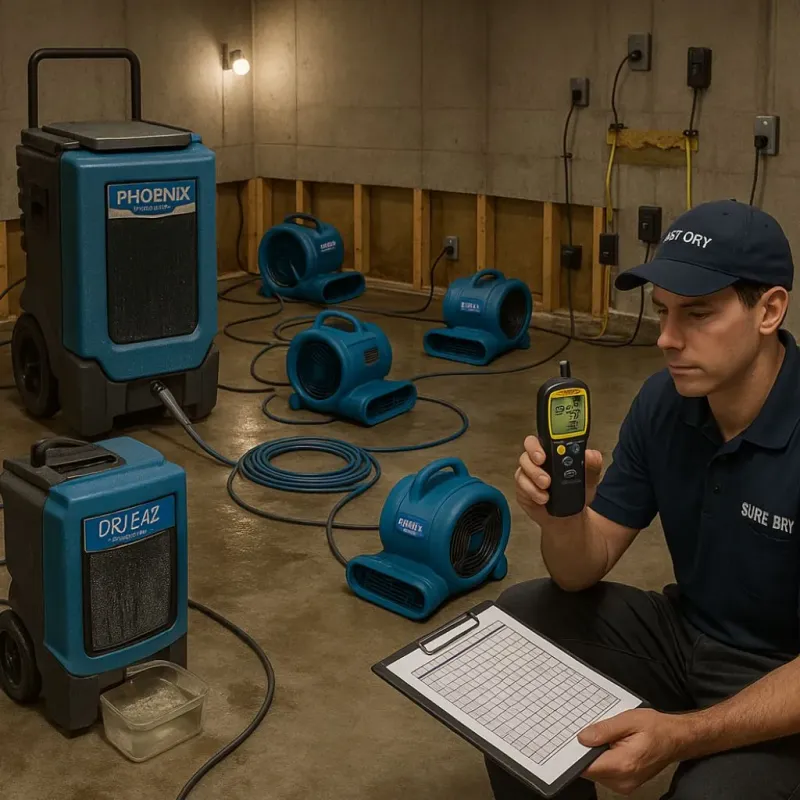 Structural Drying and Dehumidification process in Wilson County, TX